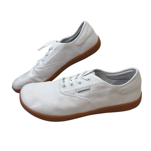 WHITIN Other - WHITIN White Wide Canvas Barefoot Sneakers | Zero Drop Sole | Minimalist Sz 10 W